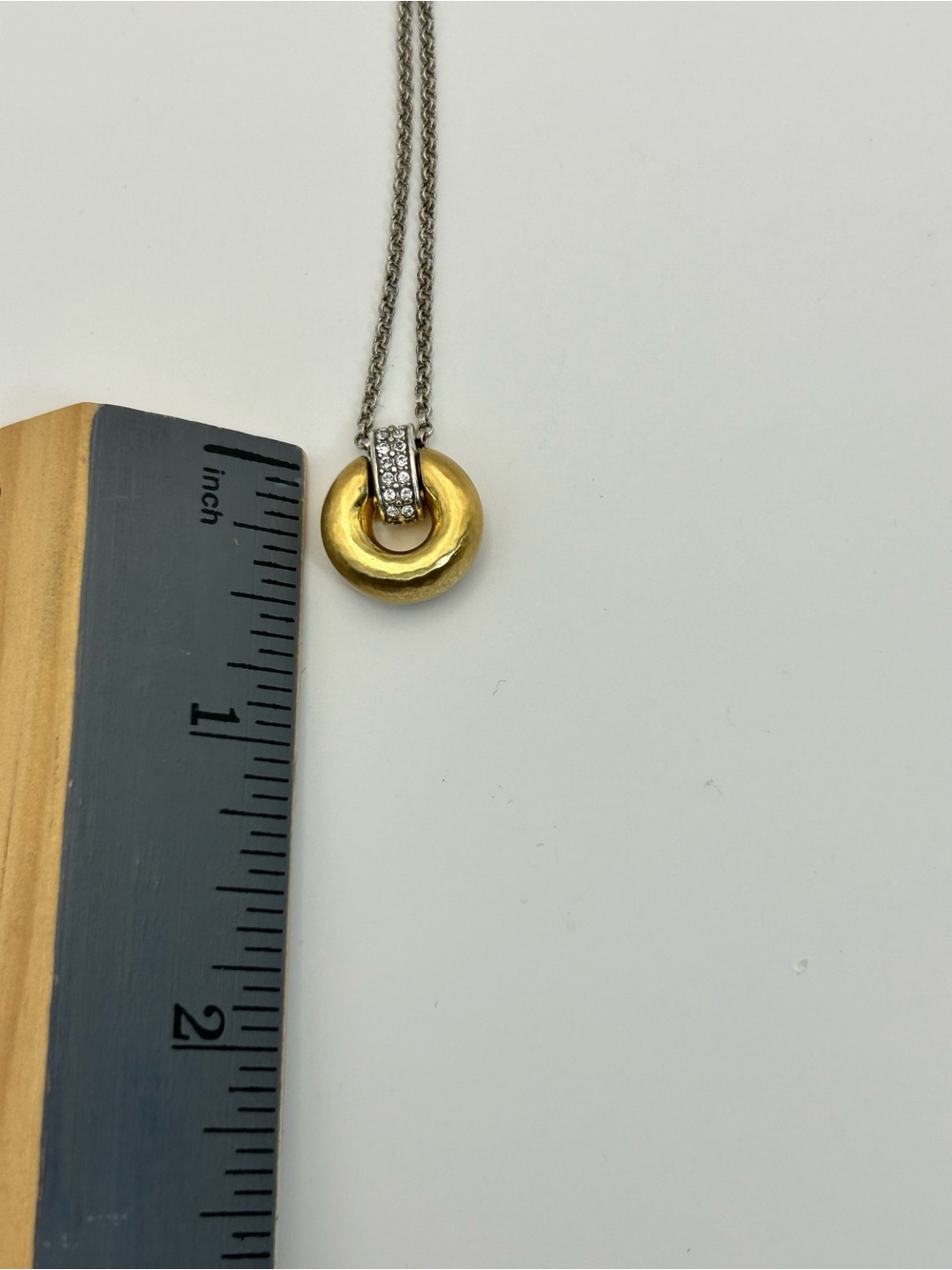 Brighton Meridian Geo Mini Pendant Necklace 18" Two-tone Gold Silver Plated - Picture 11 of 11
